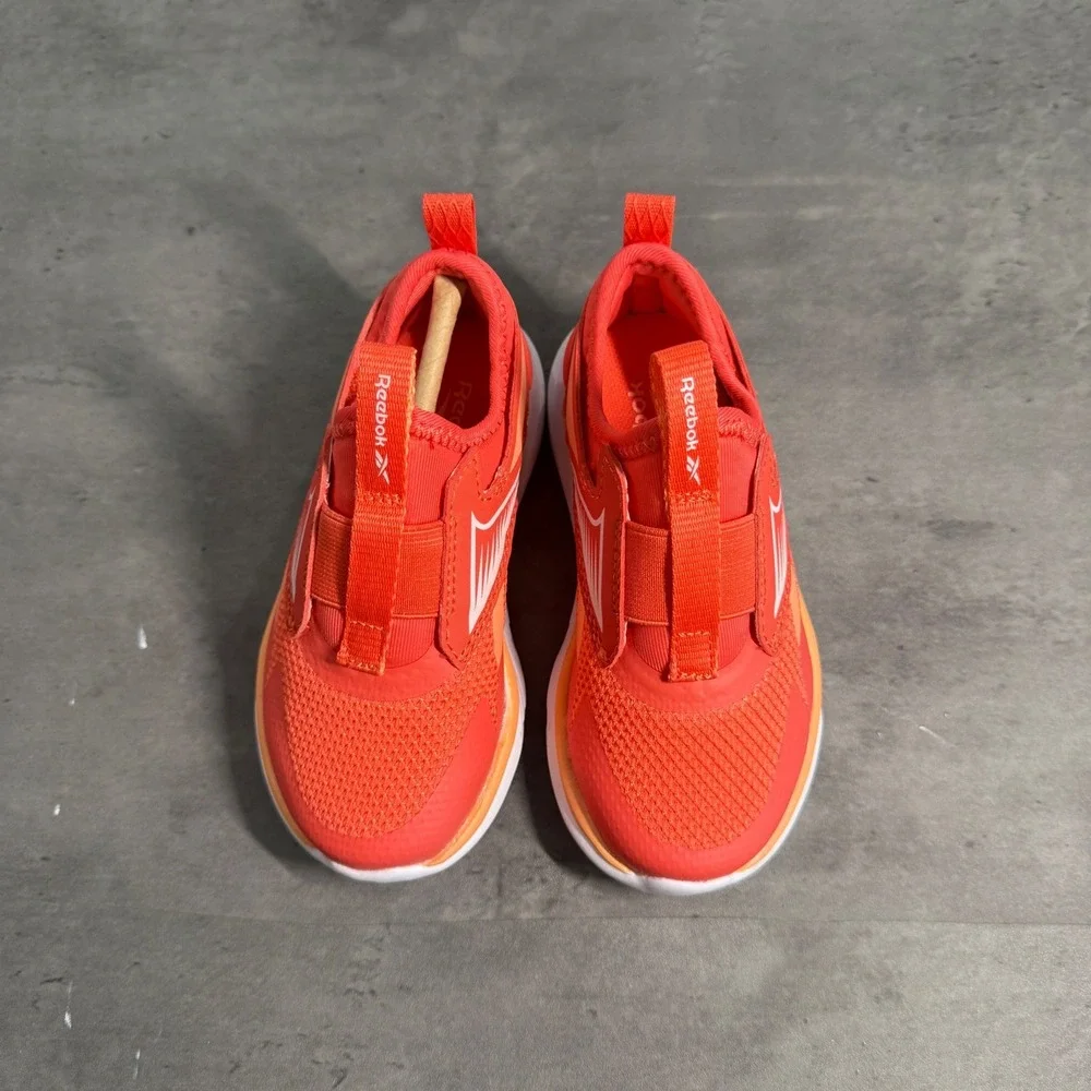Reebok Lite Spinner Kids 8M Orange Coral Pink Slip On Athletic Sneakers AR30207R